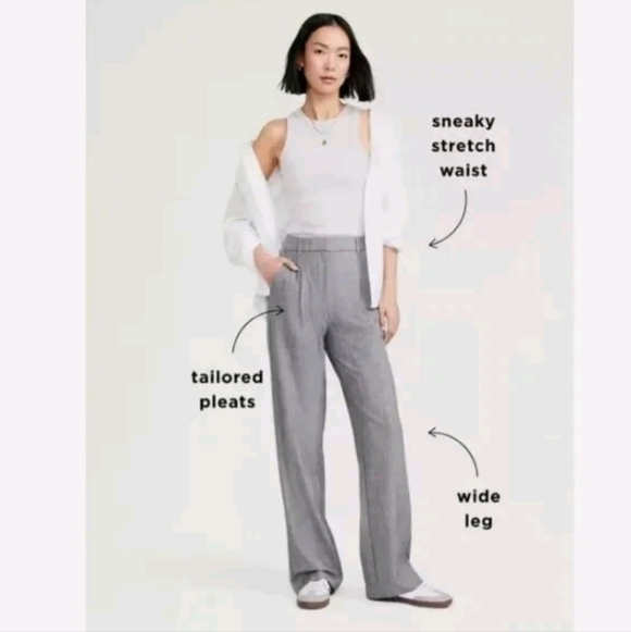 Old Navy Extra High Waisted Taylor Wide Leg Trouser Pants Black sz Large NWT $50 - Picture 6 of 6